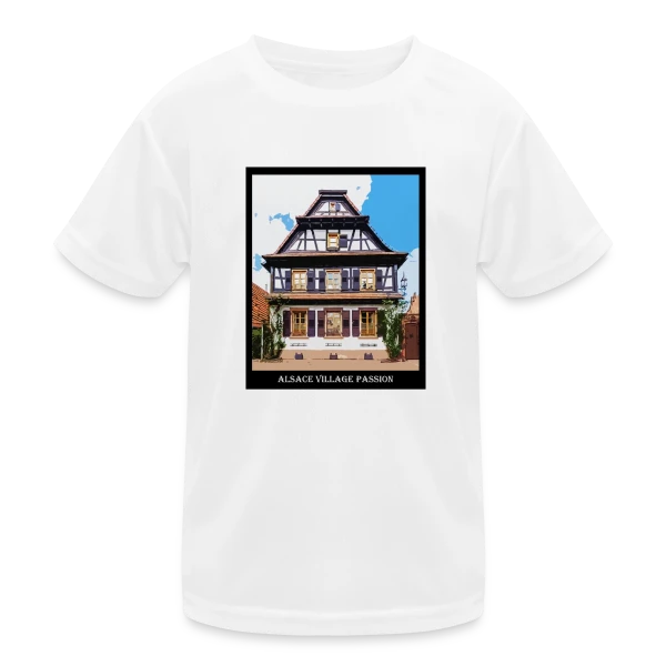 Maison Alsacienne Typique sur T-shirt sport Enfant
