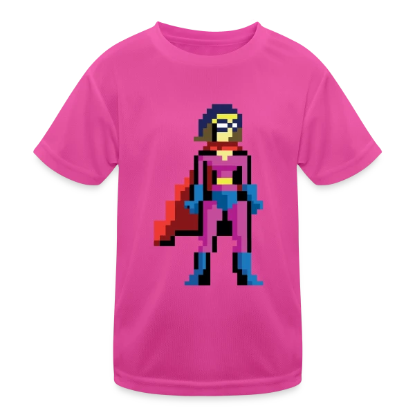 Super-Héroïne Pixel Anna sur T-shirt sport Enfant