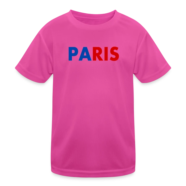 Paris Tricolore Typographie sur T-shirt sport Enfant