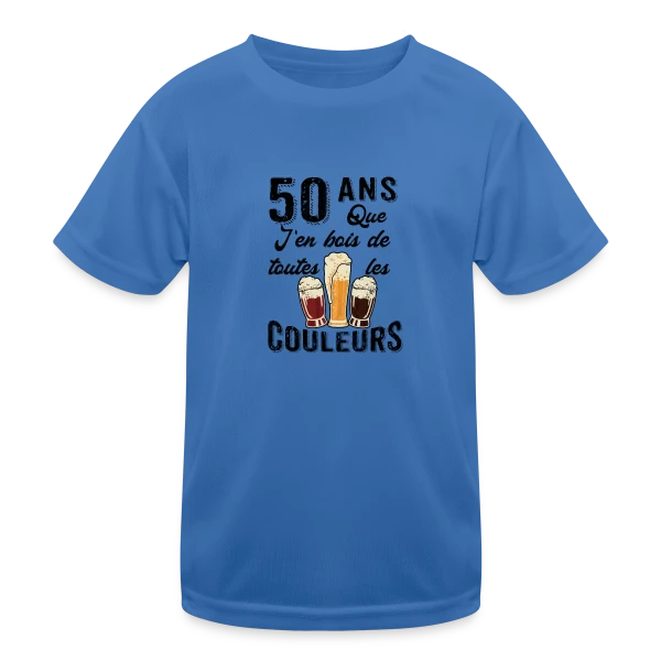 50 Ans Toutes les Couleurs de Bière sur T-shirt sport Enfant
