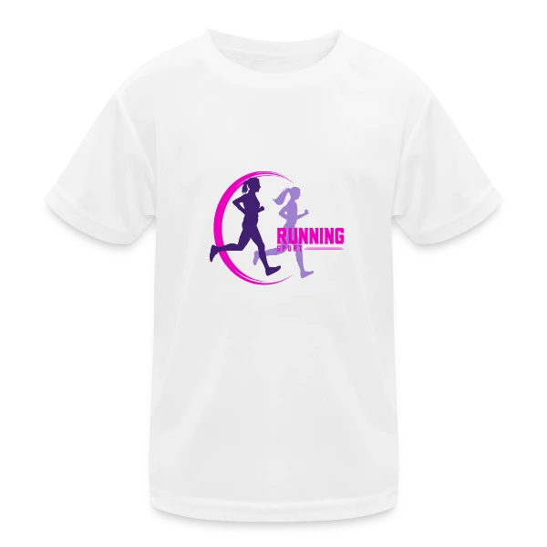 Running : Deux Filles en Pleine Course sur T-shirt sport Enfant