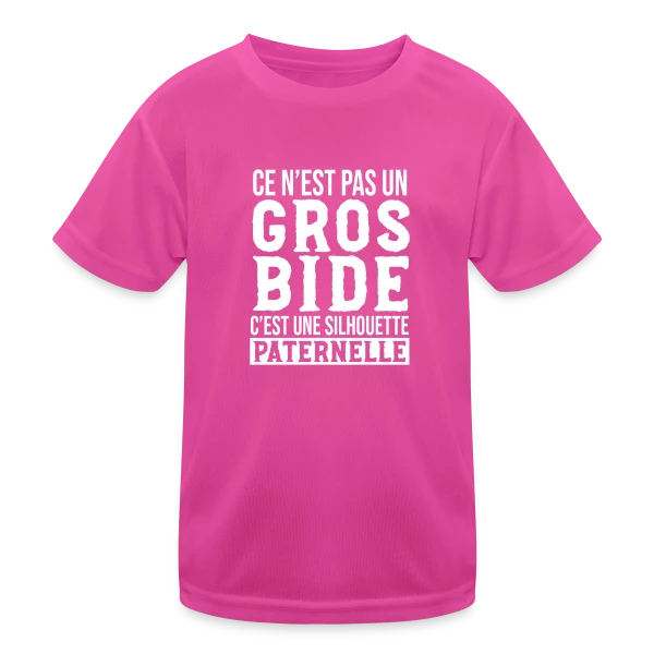 Papa Gros Bide - Silhouette Paternelle Humour sur T-shirt sport Enfant