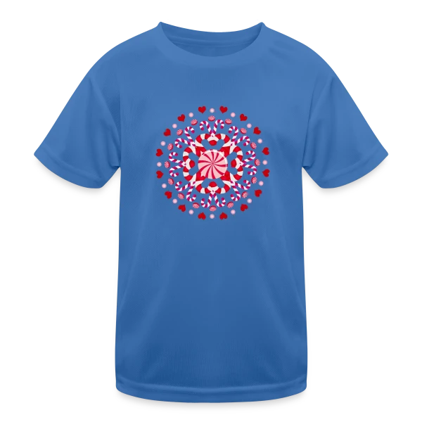 Ornement Sucre d'Orge Rouge pour Noël sur T-shirt sport Enfant