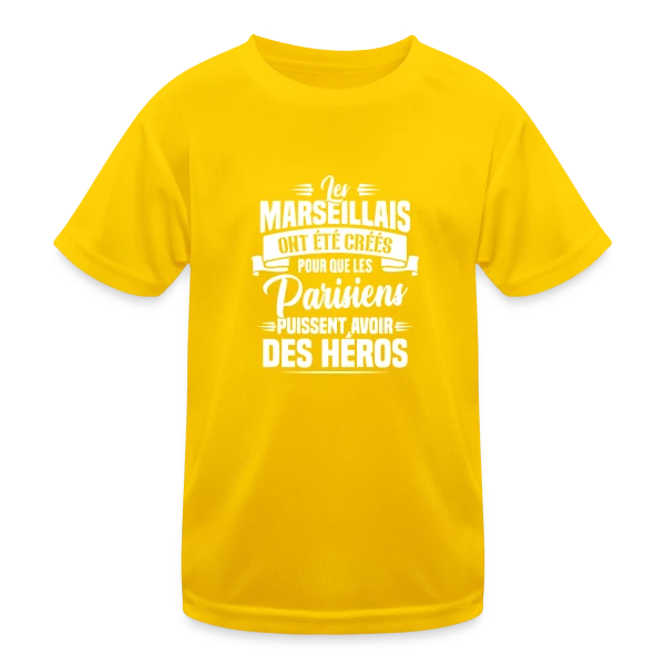 Rivalité Marseille-Paris Humour sur T-shirt sport Enfant