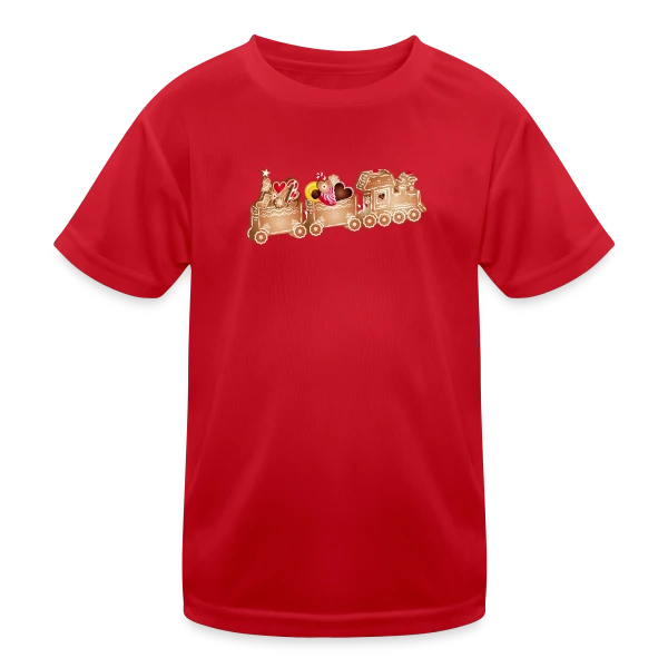 Adorable Train de Pain d'Épices 3D pour Noël sur T-shirt sport Enfant