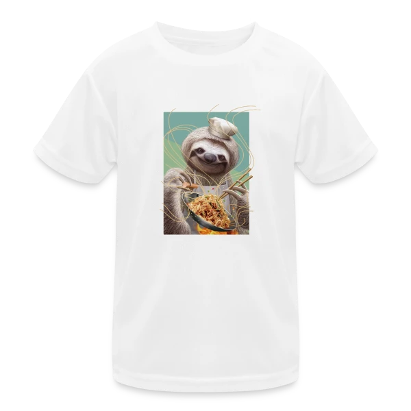 Le Paresseux Chef des Nouilles Sautées sur T-shirt sport Enfant