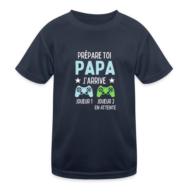 Futur Papa Gamer - Annonce Grossesse Humour sur T-shirt sport Enfant