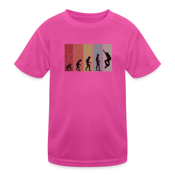 Évolution Rétro Skateboarder sur T-shirt sport Enfant
