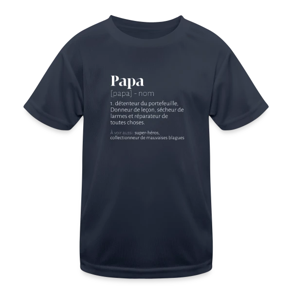 Papa Bricoleur - Définition Humour Fête des Pères sur T-shirt sport Enfant