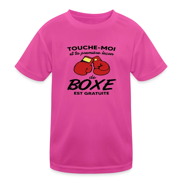 Touche-Moi et Ta Leçon de Boxe Est Gratuite ! Humour sur T-shirt sport Enfant
