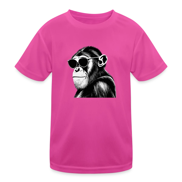 Chimpanzé Cool Lunettes sur T-shirt sport Enfant