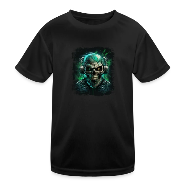 Zombie Métalleux au Casque Audio sur T-shirt sport Enfant