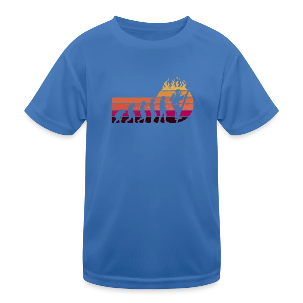 Évolution Pompier Rétro – Métier de Héros sur T-shirt sport Enfant