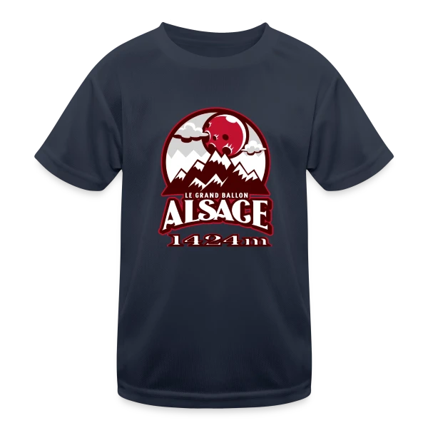 Alsace : Le Grand Ballon des Vosges (1424m) sur T-shirt sport Enfant
