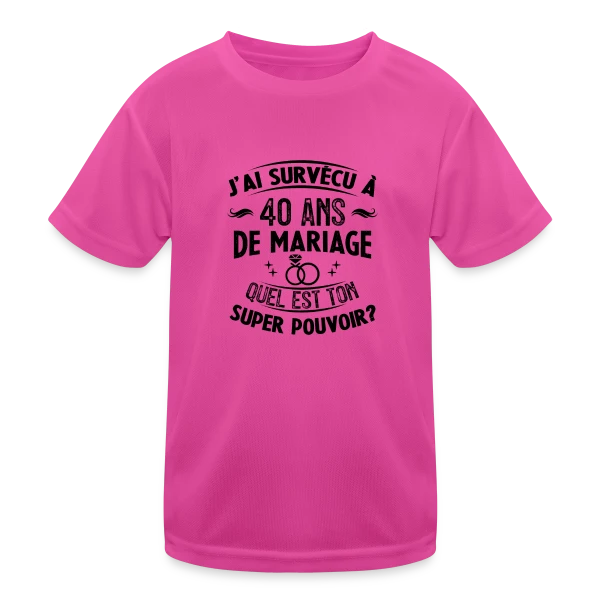 Noces de Rubis : Mon Super Pouvoir sur T-shirt sport Enfant
