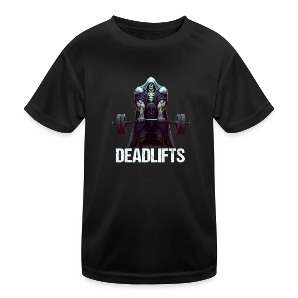 Squelette Ironique : Deadlifts et Fitness Rigolo sur T-shirt sport Enfant