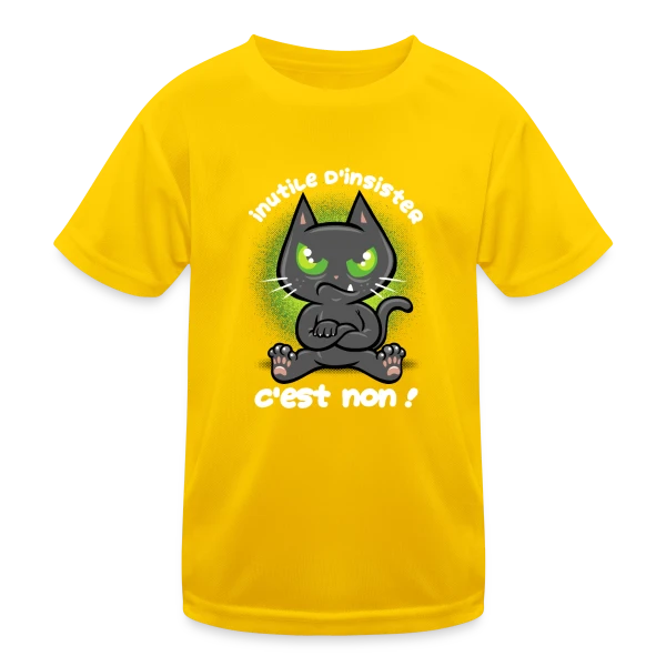 Chat Têtu : Non, et c'est tout ! sur T-shirt sport Enfant