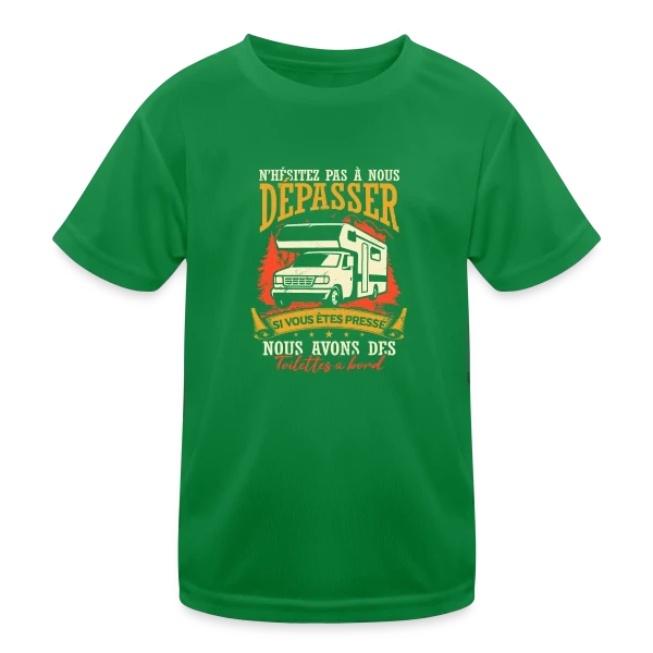 Drôle de Campeur en Camping-Car: Mes Vacances Parfaites! sur T-shirt sport Enfant
