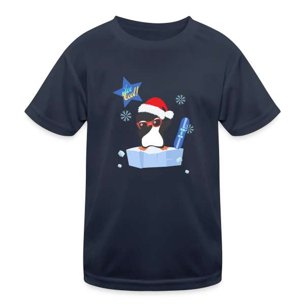 Pingouin Dab Noël Cool sur T-shirt sport Enfant