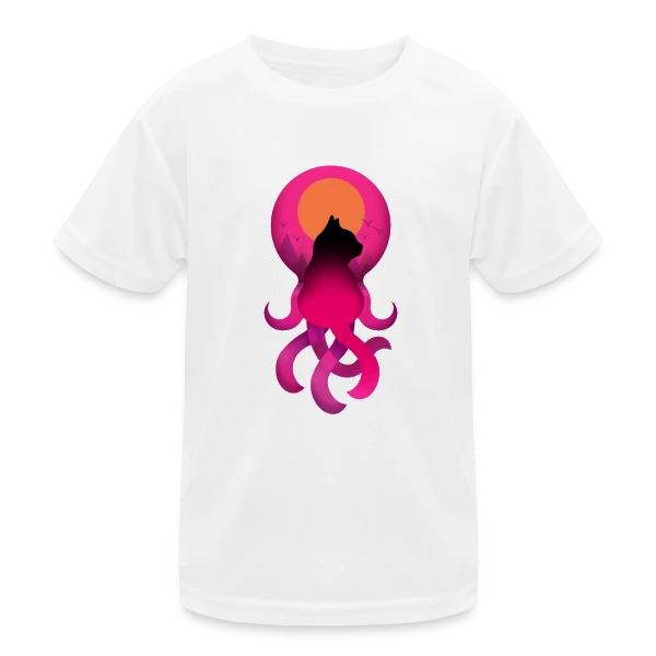 Octo-Chat Fantastique sur T-shirt sport Enfant