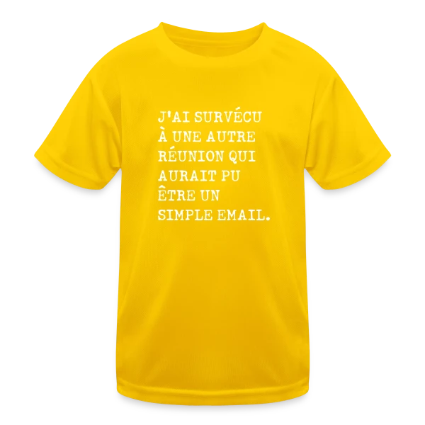 Humour Réunion : J'ai survécu sur T-shirt sport Enfant