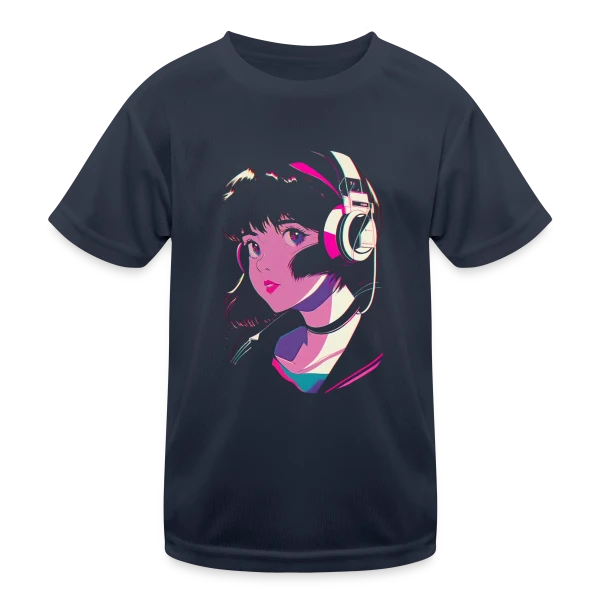 Fille Anime Esthétique Lo-Fi J-Pop sur T-shirt sport Enfant