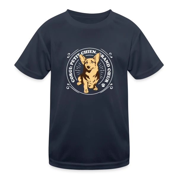 Corgi: Petit Chien, Grand Cœur - Amour Canin sur T-shirt sport Enfant