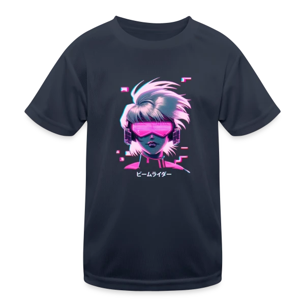 Synthwave Anime Girl : Cyberpunk Néon Rétro sur T-shirt sport Enfant