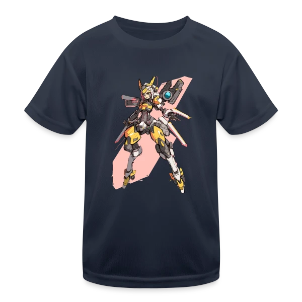 Fille Cyborg Mecha Anime Rétro 90s sur T-shirt sport Enfant