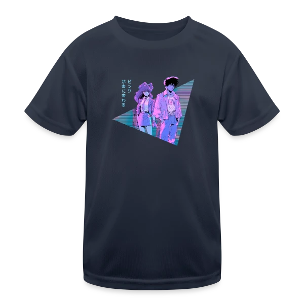 Couple Anime Vaporwave Mélancolie Esthétique sur T-shirt sport Enfant