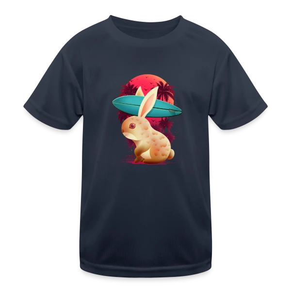 Lapin Surfeur Estival sur T-shirt sport Enfant