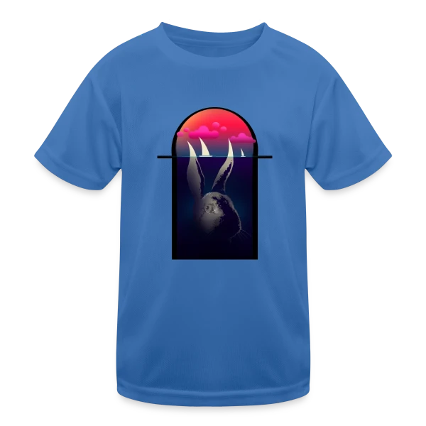 Lapin Navigateur et Bateaux sur T-shirt sport Enfant