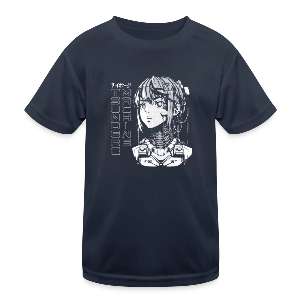 Cyber Girl Tsundere Manga : Buste Cyborg Féminin sur T-shirt sport Enfant