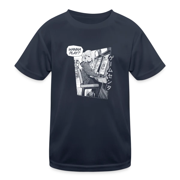 Fille Anime en Arcade Rétro - Wanna Play ? sur T-shirt sport Enfant