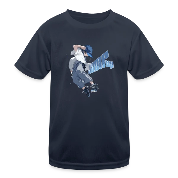 Parkour Manga : Athlète Streetstyle en Plein Saut sur T-shirt sport Enfant