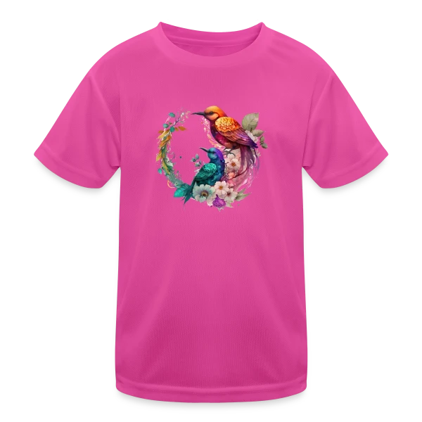 Oiseaux du Paradis Fleuris sur T-shirt sport Enfant