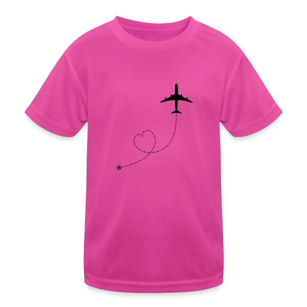 Avion Route Cœur sur T-shirt sport Enfant