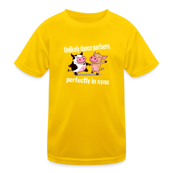 Vache et Cochon Danseurs sur T-shirt sport Enfant