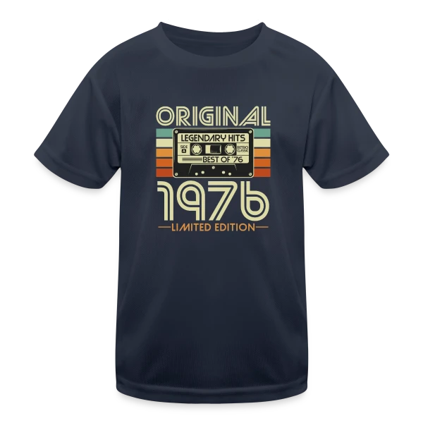 Cassette Rétro 1976 Légendaire sur T-shirt sport Enfant