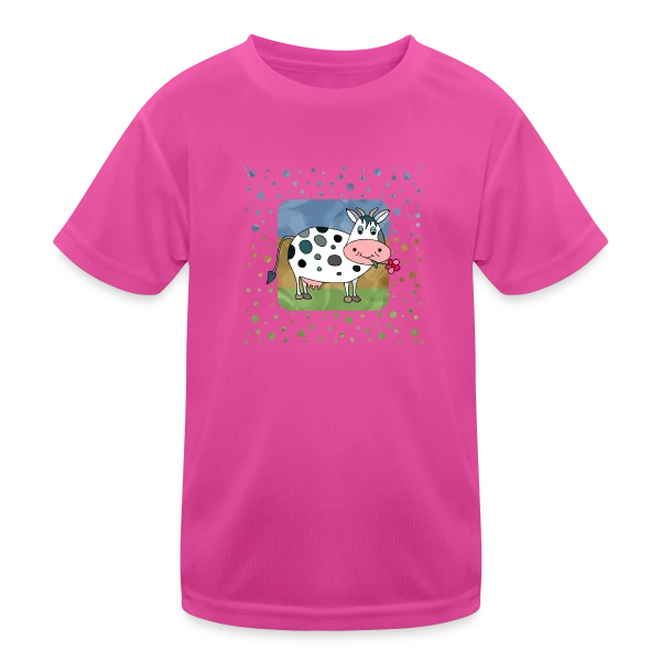 La Vache Joyeuse sur T-shirt sport Enfant