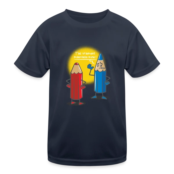Humour: Mauvaise Mine sur T-shirt sport Enfant
