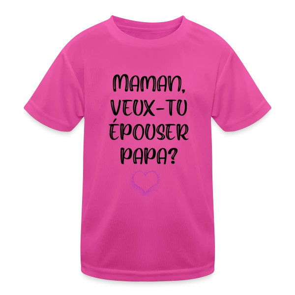 Demande en Mariage Enfant sur T-shirt sport Enfant