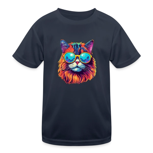 Chat Hippie Psychédélique sur T-shirt sport Enfant