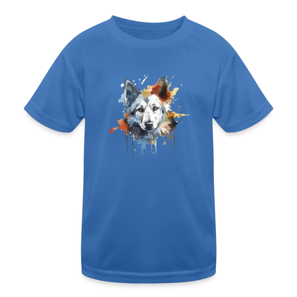 Loup Aquarelle Stylisé sur T-shirt sport Enfant