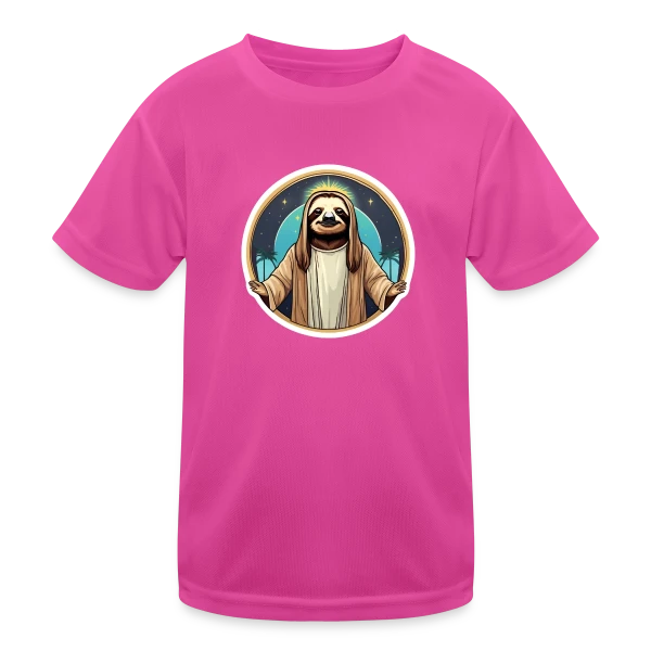 Jésus Paresseux Tropical sur T-shirt sport Enfant