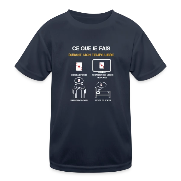 poker temps libre humour sur T-shirt sport Enfant