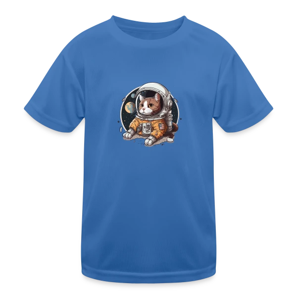 Chat Cosmonaute Aventure Spatiale sur T-shirt sport Enfant