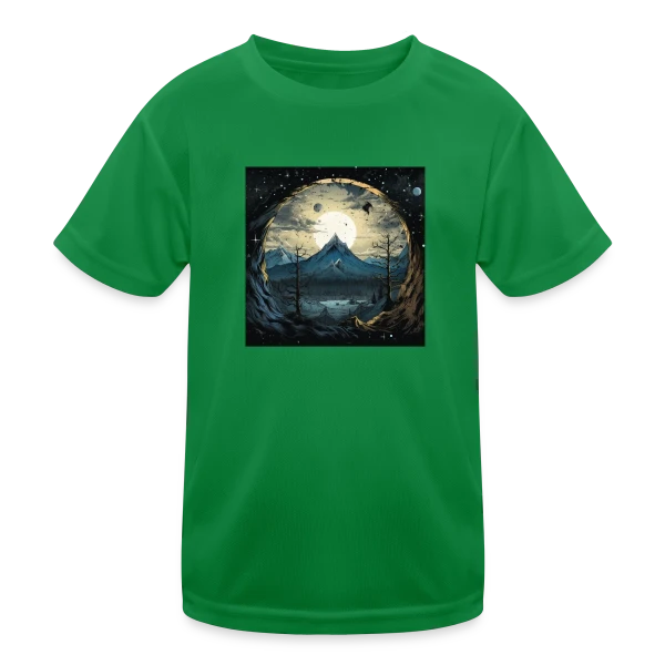 Paysage Montagneux sous la Lune sur T-shirt sport Enfant