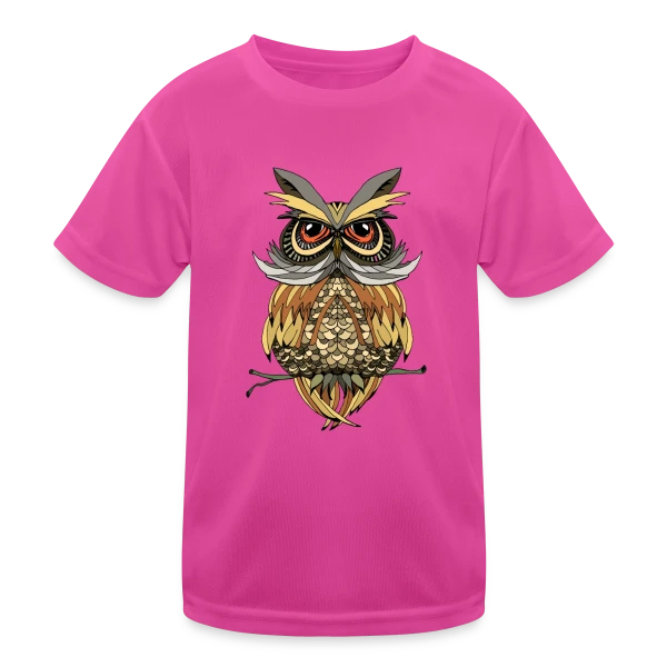 Hibou Majestueux Stylisé sur T-shirt sport Enfant
