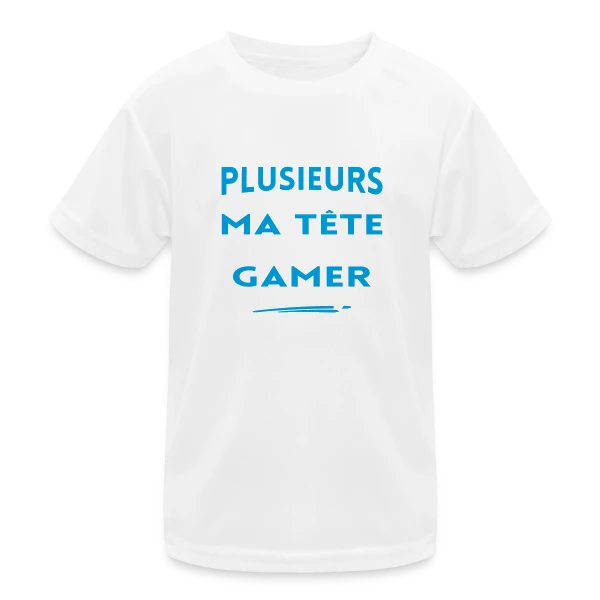 Humour Gamer: 'On est plusieurs dans ma tête...' sur T-shirt sport Enfant
